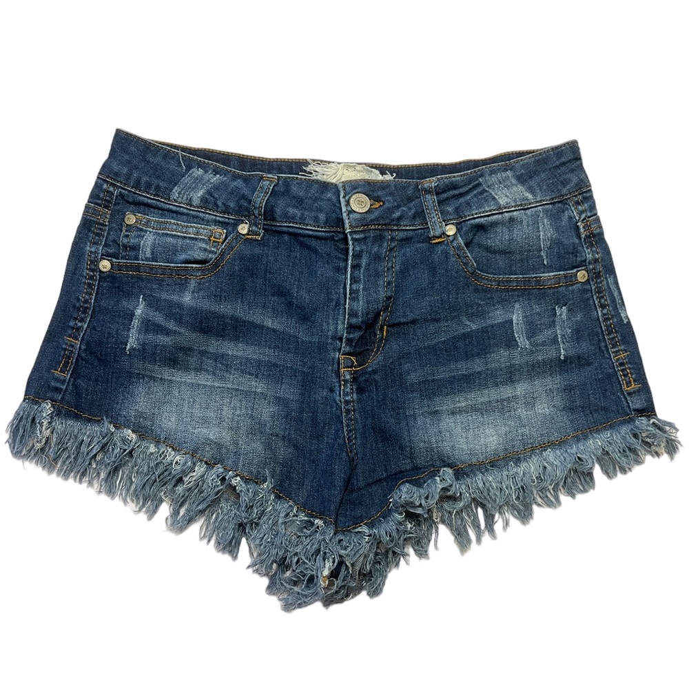 Altar'd State- Distressed Dark Denim Fray Hem Jean Shorts- Size: 9 (29)
